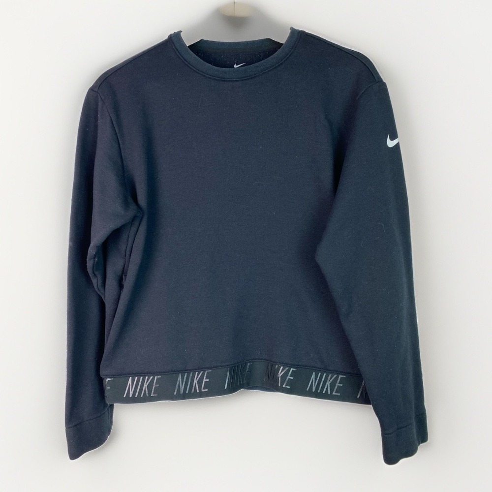 Nike Dri-Fit Women's S Black Elastic Waist Long Sleeve Pullover Sweatshirt